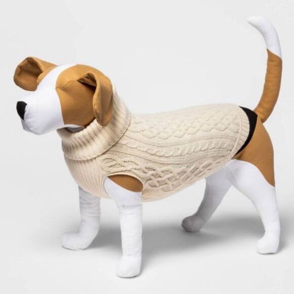 NEW Dog Cat Clothes PET KNIT SWEATER Size MED 20-40LB Cream Boots & Barkley NWT - Picture 13 of 13